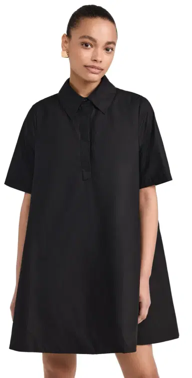 English Factory A-line Short Sleeve Shirt Dress Black | Thumbnail 1 English Factory A-line Short Sleeve Shirt Dress Black | Thumbnail 1