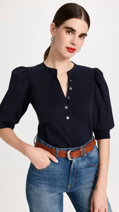 Veronica Beard Jean Coralee Top Navy M | Thumbnail 2 Veronica Beard Jean Coralee Top Navy M | Thumbnail 2