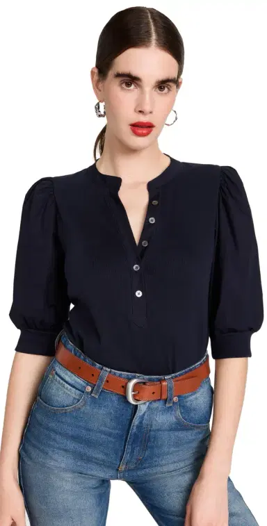 Veronica Beard Jean Coralee Top Navy M | Thumbnail 1 Veronica Beard Jean Coralee Top Navy M | Thumbnail 1