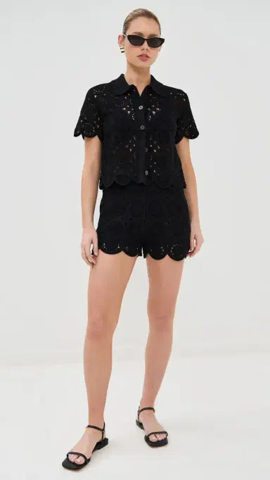 LE BOP Crochet Shorts Black | Thumbnail 5 LE BOP Crochet Shorts Black | Thumbnail 5