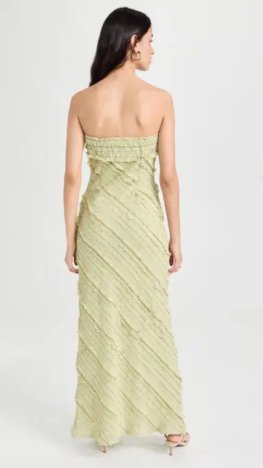 endless rose Strapless Ruffled Maxi Dress Pistachio | Thumbnail 3 endless rose Strapless Ruffled Maxi Dress Pistachio | Thumbnail 3