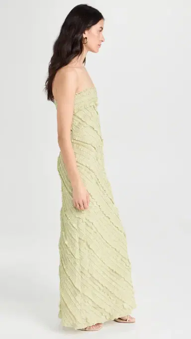 endless rose Strapless Ruffled Maxi Dress Pistachio | Thumbnail 4 endless rose Strapless Ruffled Maxi Dress Pistachio | Thumbnail 4