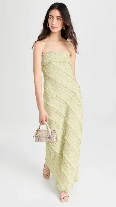 endless rose Strapless Ruffled Maxi Dress Pistachio | Thumbnail 5 endless rose Strapless Ruffled Maxi Dress Pistachio | Thumbnail 5