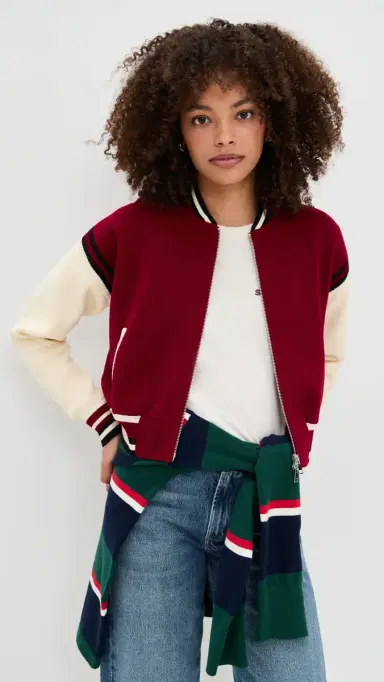 State & Lake Blake Varsity Jacket Burgundy/White/Black | Thumbnail 2 State & Lake Blake Varsity Jacket Burgundy/White/Black | Thumbnail 2