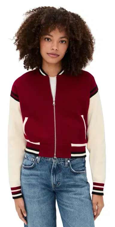 State & Lake Blake Varsity Jacket Burgundy/White/Black S | Thumbnail 1 State & Lake Blake Varsity Jacket Burgundy/White/Black S | Thumbnail 1