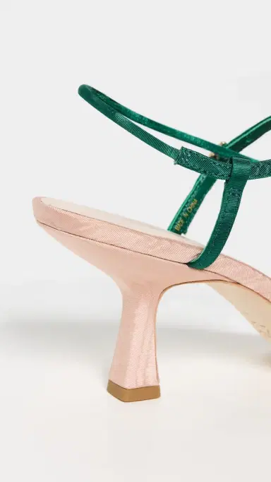Loeffler Randall Frank Flower Applique Heeled Sandals Nude/Green/Red 6 | Thumbnail 4 Loeffler Randall Frank Flower Applique Heeled Sandals Nude/Green/Red 6 | Thumbnail 4