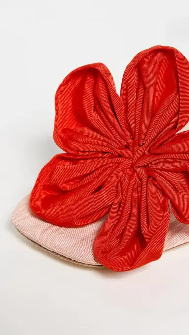 Loeffler Randall Frank Flower Applique Heeled Sandals Nude/Green/Red 6 | Thumbnail 6 Loeffler Randall Frank Flower Applique Heeled Sandals Nude/Green/Red 6 | Thumbnail 6