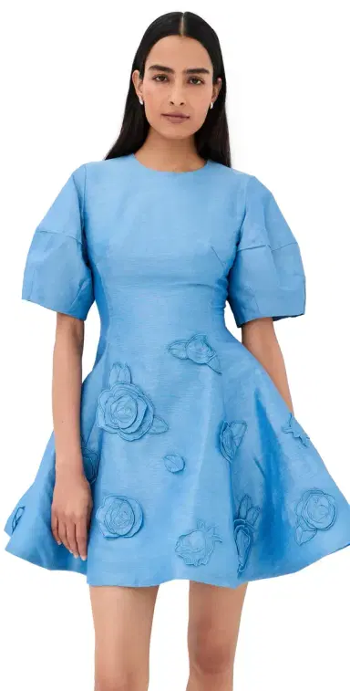 Leo Lin Simona Applique Mini Dress Pastel Blue | Thumbnail 1 Leo Lin Simona Applique Mini Dress Pastel Blue | Thumbnail 1