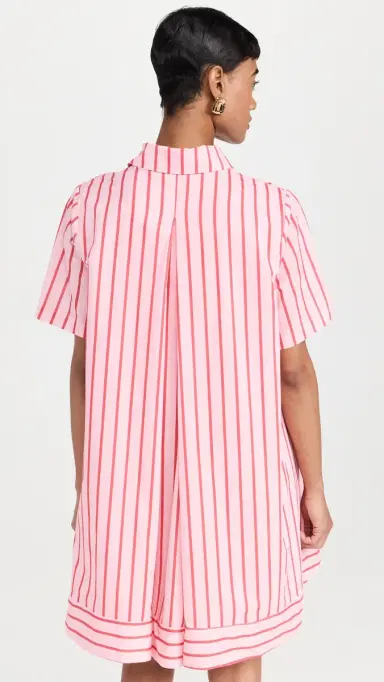 English Factory tripe A-line Shirt Dress Pink/Red | Thumbnail 3 English Factory tripe A-line Shirt Dress Pink/Red | Thumbnail 3
