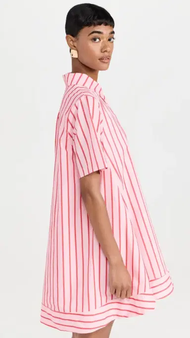 English Factory tripe A-line Shirt Dress Pink/Red | Thumbnail 4 English Factory tripe A-line Shirt Dress Pink/Red | Thumbnail 4