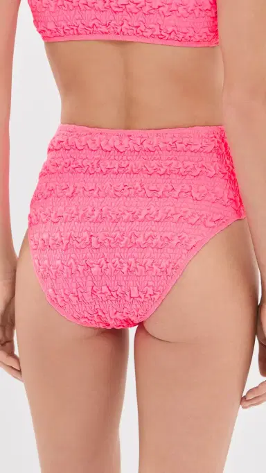 Sea Cybelle Smocked High Waisted Bikini Bottoms Pink | Thumbnail 3 Sea Cybelle Smocked High Waisted Bikini Bottoms Pink | Thumbnail 3