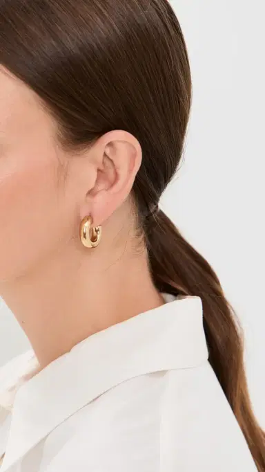 Jennifer Fisher Samira Micro Huggie Hoop Earrings Yellow Gold One Size | Thumbnail 3 Jennifer Fisher Samira Micro Huggie Hoop Earrings Yellow Gold One Size | Thumbnail 3