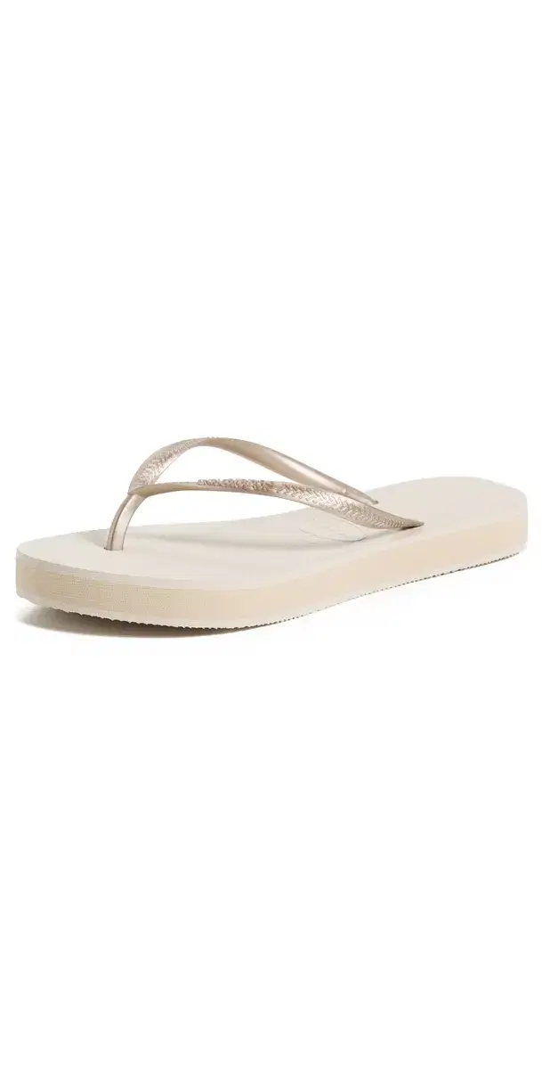 Slim Flatform Flip Flops Beige Slim Flatform Flip Flops Beige