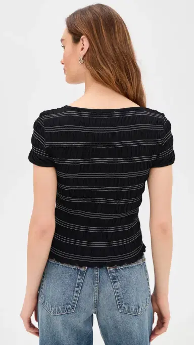 Madewell mocked hort leeve Tee Jet Black | Thumbnail 3 Madewell mocked hort leeve Tee Jet Black | Thumbnail 3