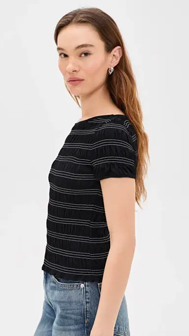 Madewell mocked hort leeve Tee Jet Black | Thumbnail 4 Madewell mocked hort leeve Tee Jet Black | Thumbnail 4