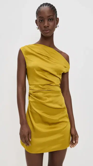 STAUD Phare Silk Mini Dress Turmeric | Thumbnail 2 STAUD Phare Silk Mini Dress Turmeric | Thumbnail 2