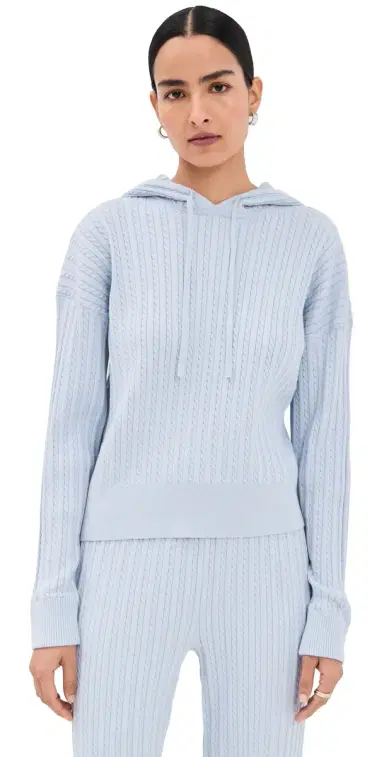 SIMKHAI Cable Hoodie Blue Haze | Thumbnail 1 SIMKHAI Cable Hoodie Blue Haze | Thumbnail 1