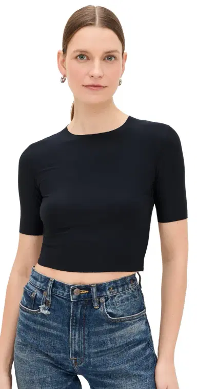 Commando Butter Cropped Tee Black | Thumbnail 1 Commando Butter Cropped Tee Black | Thumbnail 1