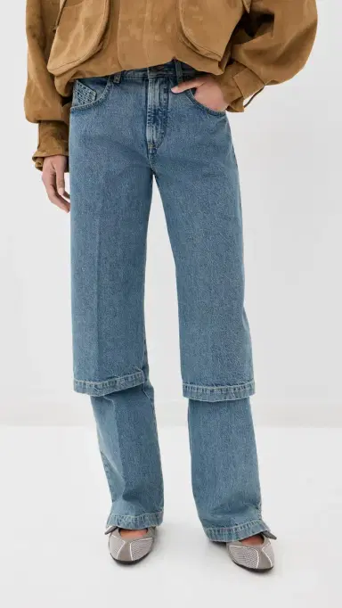 The Attico Paneled Wide Leg Jeans Sky Blue | Thumbnail 3 The Attico Paneled Wide Leg Jeans Sky Blue | Thumbnail 3