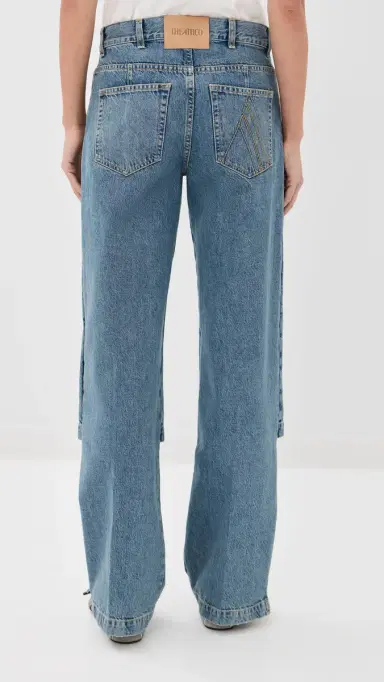 The Attico Paneled Wide Leg Jeans Sky Blue | Thumbnail 4 The Attico Paneled Wide Leg Jeans Sky Blue | Thumbnail 4