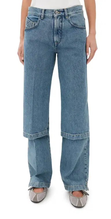 The Attico Paneled Wide Leg Jeans Sky Blue | Thumbnail 1 The Attico Paneled Wide Leg Jeans Sky Blue | Thumbnail 1