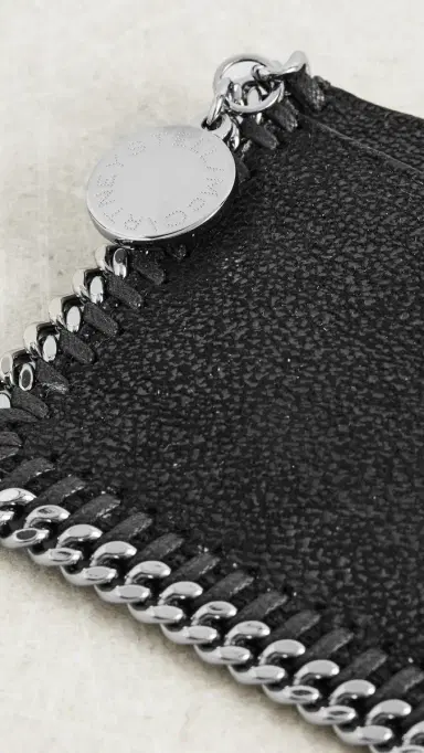 Stella McCartney Falabella Vegan Shaggy Deer Flat Card Holder Black One Size | Thumbnail 4 Stella McCartney Falabella Vegan Shaggy Deer Flat Card Holder Black One Size | Thumbnail 4
