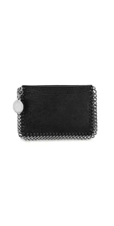 Stella McCartney Falabella Vegan Shaggy Deer Flat Card Holder Black One Size | Thumbnail 1 Stella McCartney Falabella Vegan Shaggy Deer Flat Card Holder Black One Size | Thumbnail 1