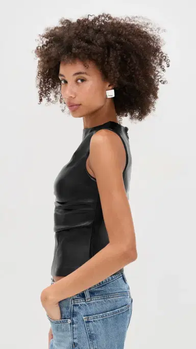 Joe's Jeans The Meg Vegan eather Top Black | Thumbnail 4 Joe's Jeans The Meg Vegan eather Top Black | Thumbnail 4