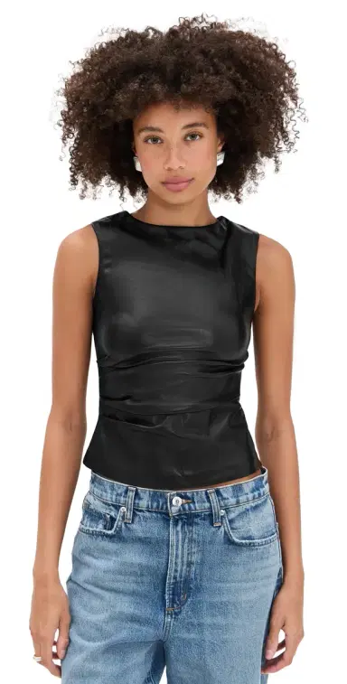 Joe's Jeans The Meg Vegan eather Top Black | Thumbnail 1 Joe's Jeans The Meg Vegan eather Top Black | Thumbnail 1