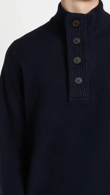 Barbour Elbow Patch Button Sweater Navy | Thumbnail 6 Barbour Elbow Patch Button Sweater Navy | Thumbnail 6