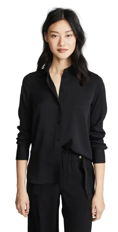 Vince Slim Fitted Blouse | Thumbnail 1 Vince Slim Fitted Blouse | Thumbnail 1