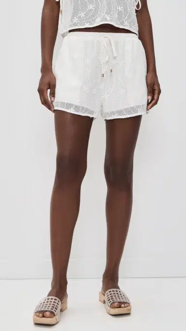 MINKPINK undara Drawstring Lace Shorts White | Thumbnail 2 MINKPINK undara Drawstring Lace Shorts White | Thumbnail 2