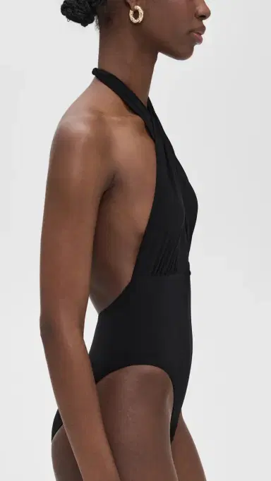 Norma Kamali Cross Halter Mio One Piece Black | Thumbnail 4 Norma Kamali Cross Halter Mio One Piece Black | Thumbnail 4