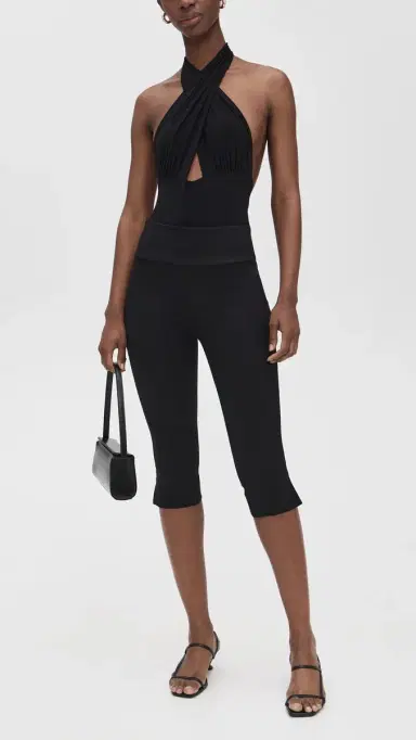 Norma Kamali Cross Halter Mio One Piece Black | Thumbnail 5 Norma Kamali Cross Halter Mio One Piece Black | Thumbnail 5