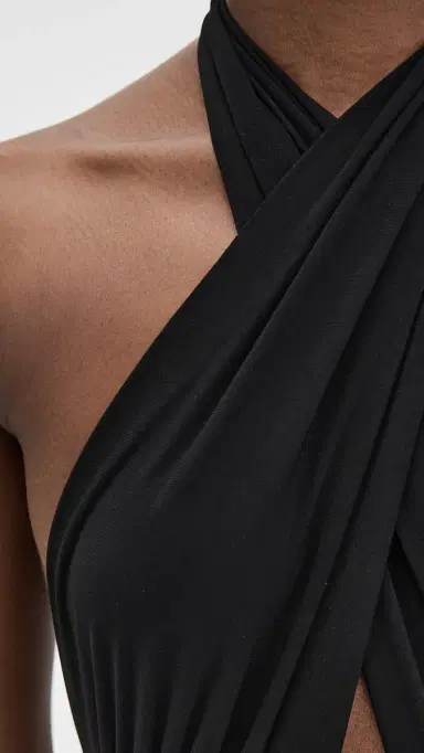 Norma Kamali Cross Halter Mio One Piece Black | Thumbnail 6 Norma Kamali Cross Halter Mio One Piece Black | Thumbnail 6