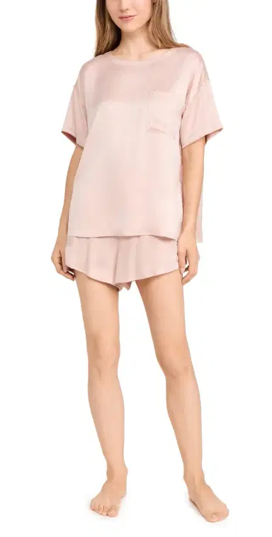 Lunya Washable ilk Tee Short et Delicate Pink | Thumbnail 1 Lunya Washable ilk Tee Short et Delicate Pink | Thumbnail 1