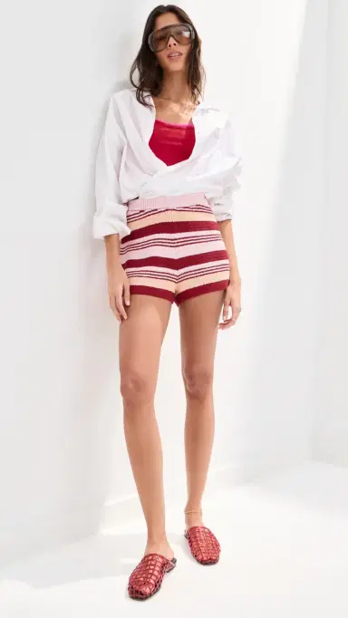 LE BOP triped Boucle Shorts Pink Multi | Thumbnail 5 LE BOP triped Boucle Shorts Pink Multi | Thumbnail 5