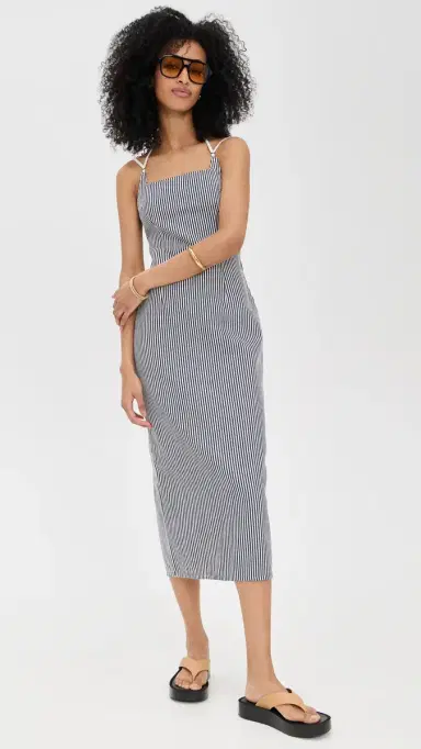 Lioness Birkin Midi Dress Navy Stripe | Thumbnail 5 Lioness Birkin Midi Dress Navy Stripe | Thumbnail 5