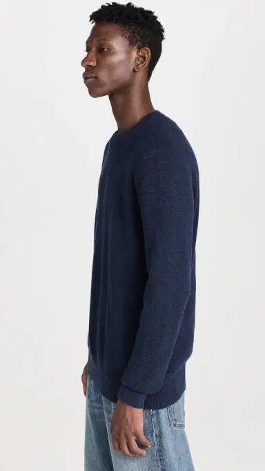 Faherty Jackson Crew Sweater Navy Heather L | Thumbnail 4 Faherty Jackson Crew Sweater Navy Heather L | Thumbnail 4