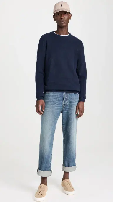 Faherty Jackson Crew Sweater Navy Heather L | Thumbnail 5 Faherty Jackson Crew Sweater Navy Heather L | Thumbnail 5
