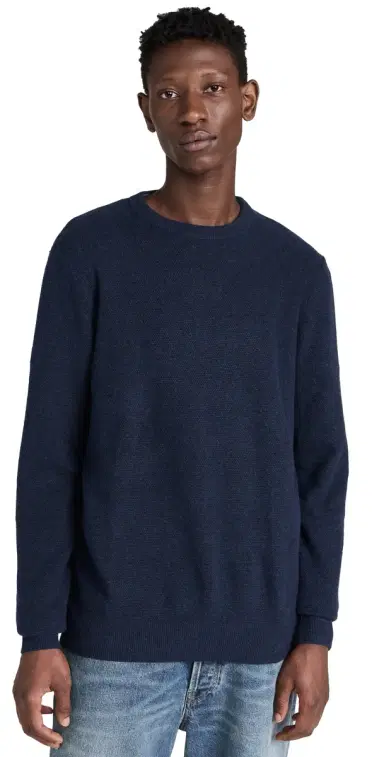 Faherty Jackson Crew Sweater Navy Heather L | Thumbnail 1 Faherty Jackson Crew Sweater Navy Heather L | Thumbnail 1