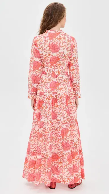 Guadalupe Design eredith Floral Dress Coral | Thumbnail 3 Guadalupe Design eredith Floral Dress Coral | Thumbnail 3