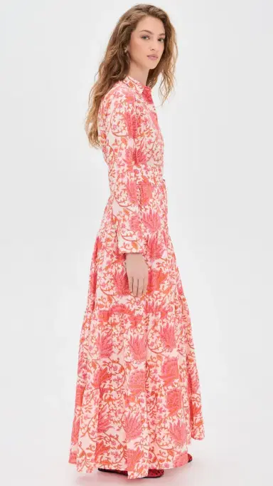 Guadalupe Design eredith Floral Dress Coral | Thumbnail 4 Guadalupe Design eredith Floral Dress Coral | Thumbnail 4