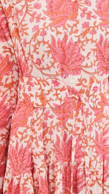 Guadalupe Design eredith Floral Dress Coral | Thumbnail 6 Guadalupe Design eredith Floral Dress Coral | Thumbnail 6