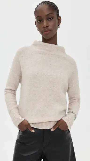 Vince Boiled Cashmere Funnel Neck Pullover Marble | Thumbnail 2 Vince Boiled Cashmere Funnel Neck Pullover Marble | Thumbnail 2