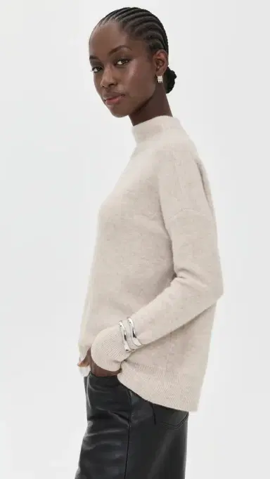 Vince Boiled Cashmere Funnel Neck Pullover Marble | Thumbnail 4 Vince Boiled Cashmere Funnel Neck Pullover Marble | Thumbnail 4