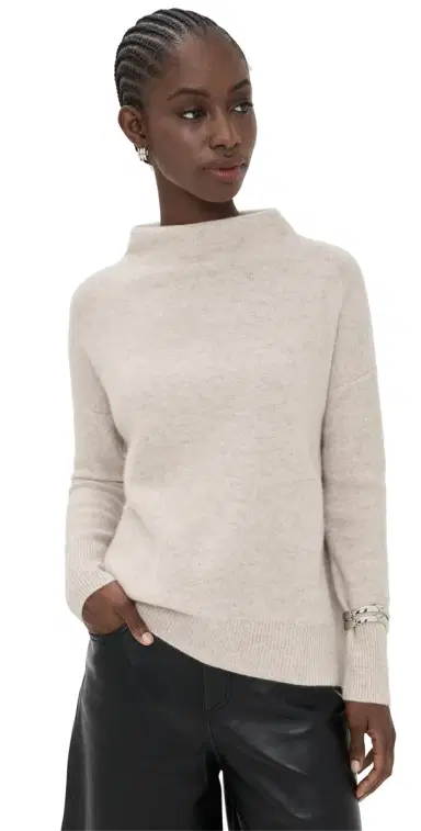 Vince Boiled Cashmere Funnel Neck Pullover Marble | Thumbnail 1 Vince Boiled Cashmere Funnel Neck Pullover Marble | Thumbnail 1