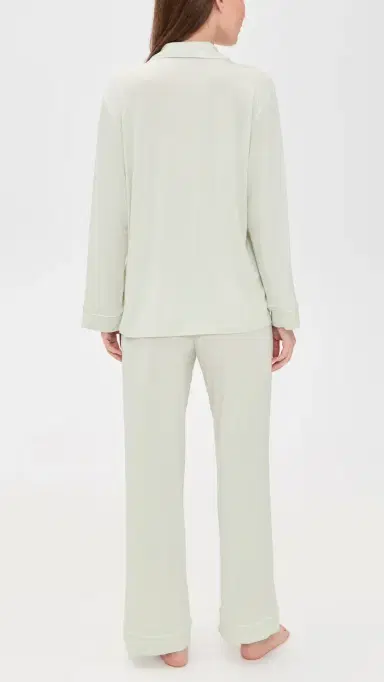 Eberjey Gisele Long Pajama Set Sea Foam/Ivory M | Thumbnail 3 Eberjey Gisele Long Pajama Set Sea Foam/Ivory M | Thumbnail 3