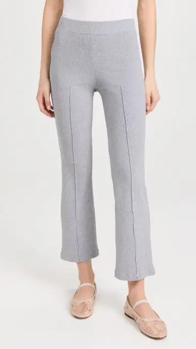 DONNI. DONNI. Rib Kick Flare Trousers Heather Grey M | Thumbnail 2 DONNI. DONNI. Rib Kick Flare Trousers Heather Grey M | Thumbnail 2