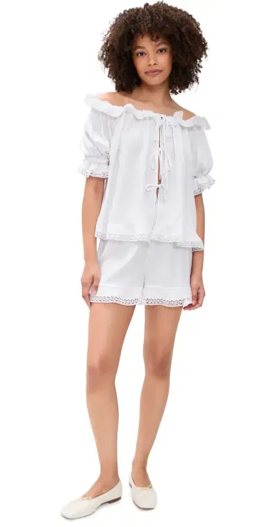 Sleeper Romantica Lounge et with Shorts White | Thumbnail 1 Sleeper Romantica Lounge et with Shorts White | Thumbnail 1